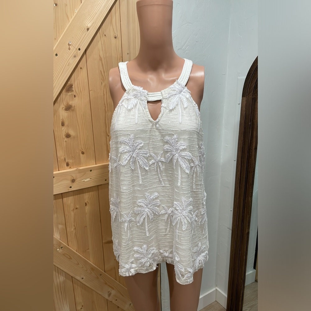 Peck And Peck Halter Top . White With Sequins. Si… - image 1
